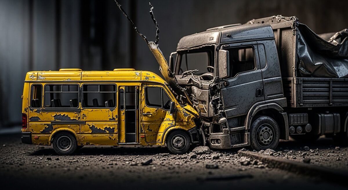 Un microbuz școlar cu 14 elevi s-a ciocnit cu un autocamion în Tărtăşeşti