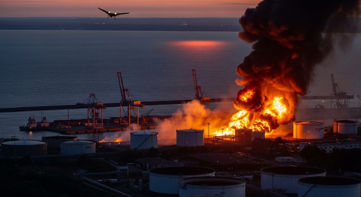 UPDATE: Atac cu drone provoacă incendiu la portul rusesc Ust-Luga de la Marea Baltică