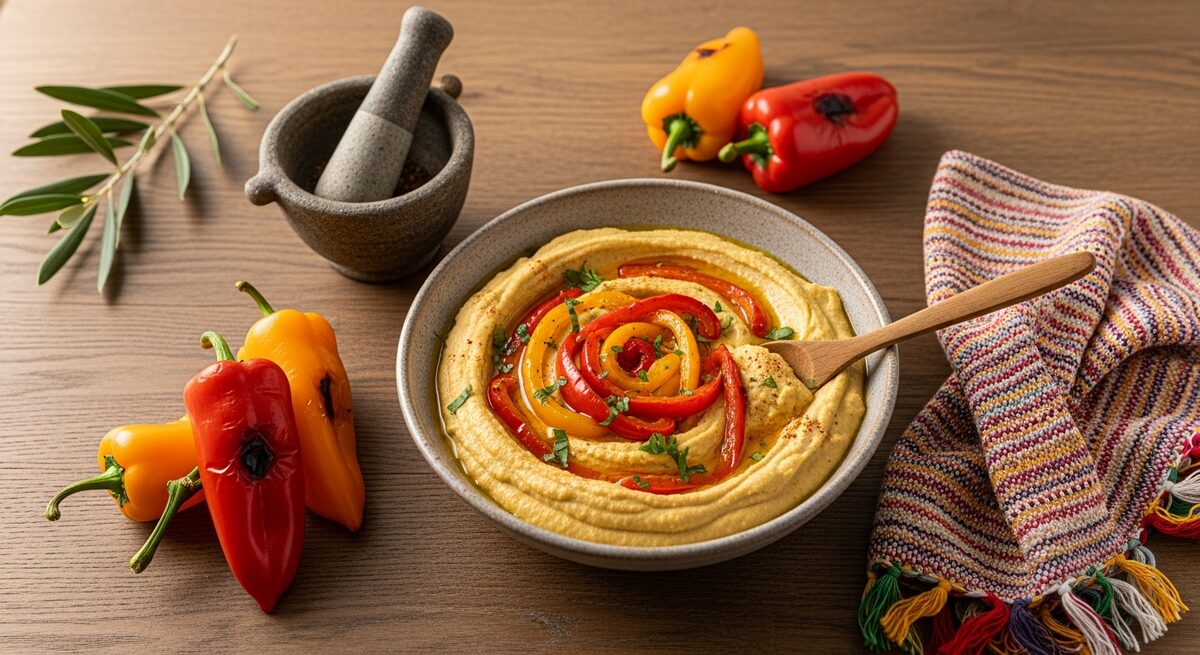 Rețetă: Hummus cu Ardei Copt – O Simfonie de Gust și Culoare
