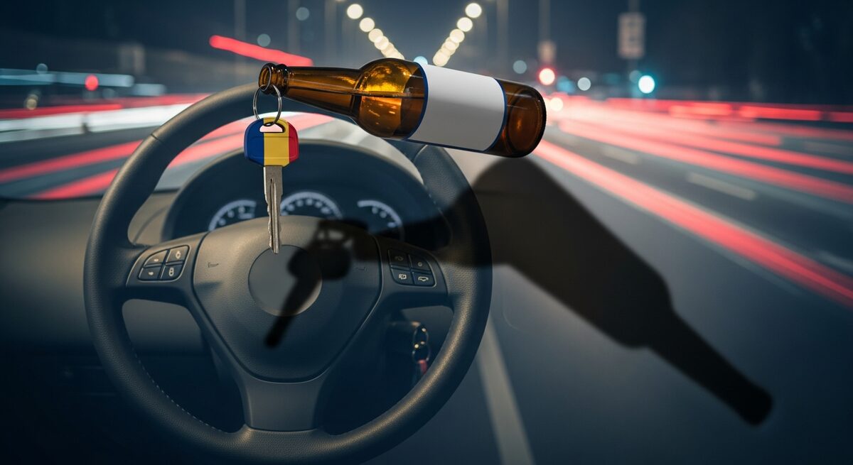 Șofer începător, prins beat la volan cu trei copii în mașină în România