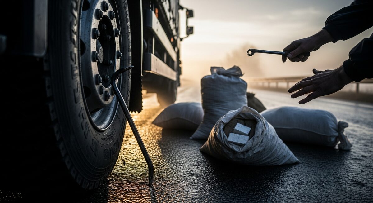 Șofer de TIR turc prins cu 30 de kilograme de cocaină pe o șosea din Mehedinți