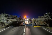 Accident cu trei transportoare blindate Piranha 5 în județul Sălaj: 11 militari au fost răniți