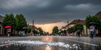 UPDATE: ANM: Cod portocaliu de furtuni cu grindină și averse torențiale în șase județe