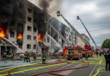 Explozie puternică, urmată de un incendiu, într-un bloc din Timişoara: Mai multe persoane au avut nevoie de îngrijiri medicale