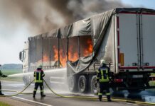 Incendiu la un autotren pe DJ504 în Teleorman