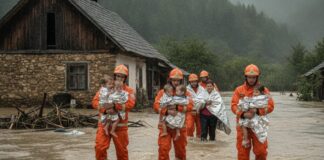 Inundații în județul Vrancea: 12 persoane, inclusiv 10 copii, evacuate dintr-o locuință din satul Slimnic.