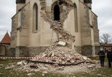 Zidul bisericii fortificate din Moșna s-a prăbușit parțial. Vizitele au fost suspendate