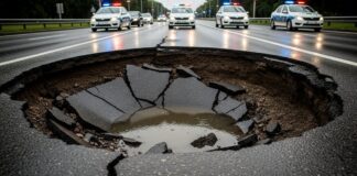 Circulație oprită pe Bulevardul Basarabia din București, după ce drumul s-a surpat și există risc de prăbușire